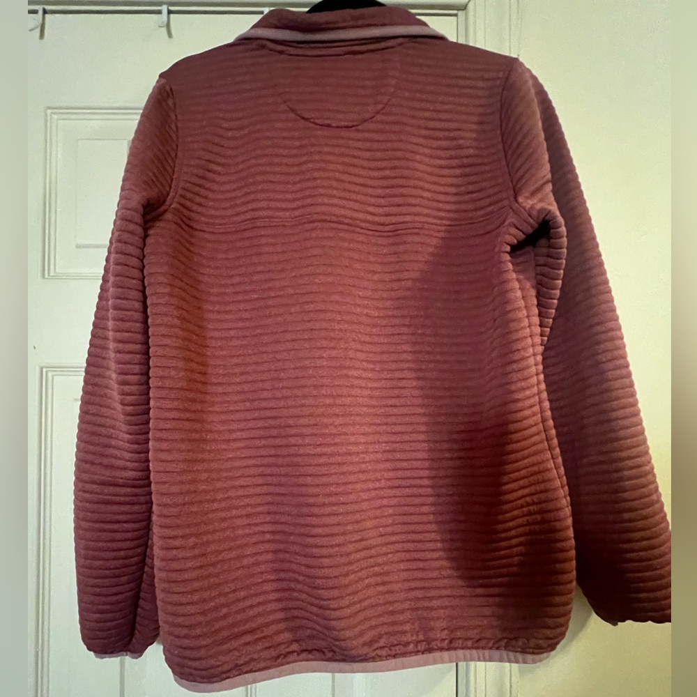 L.L Bean Women’s Arilight Knit Quilted 1/4 Button Pullover Mauve Color - Picture 6 of 6